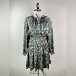 💚 3477. Floral Paisley Long Sleeve Mini Dress